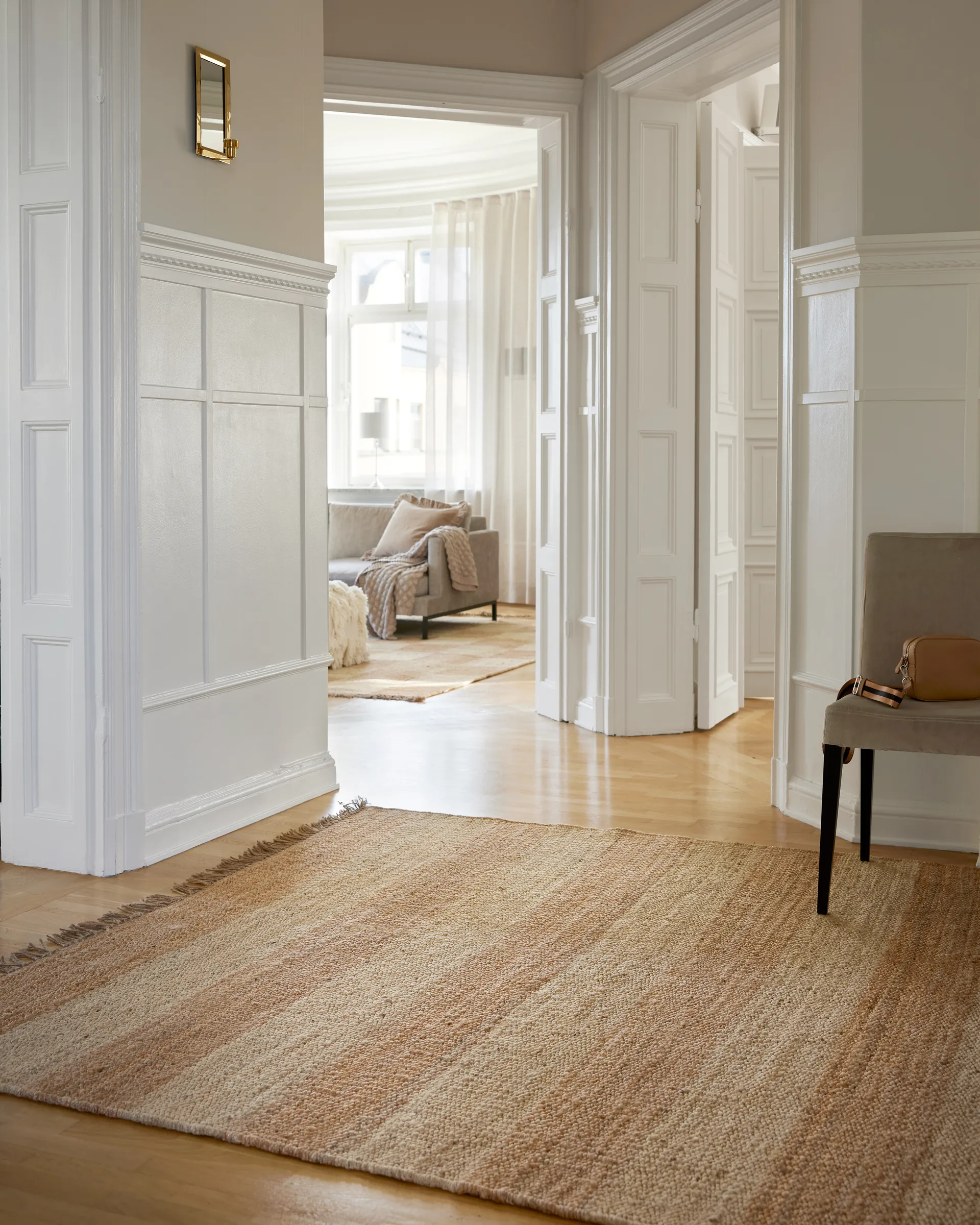 Jute Stripes rug, Natural jute, 250x350 cm Classic Collection