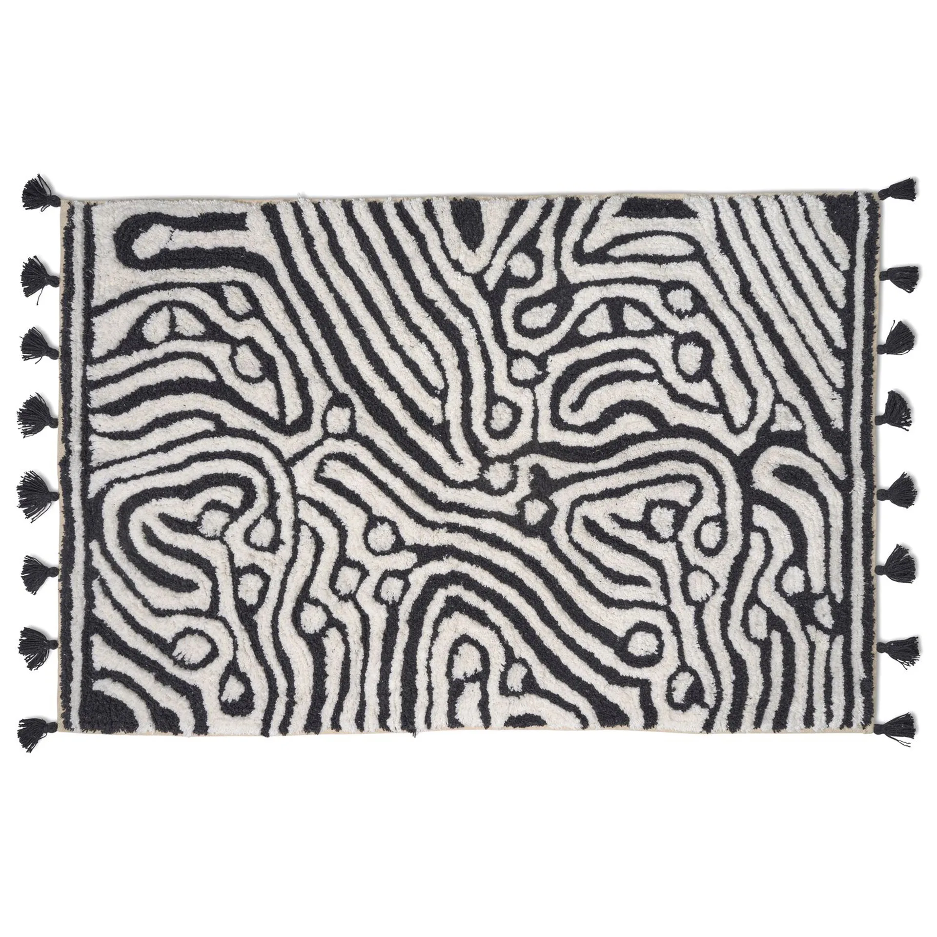 Maze bathroom mat 60x90 cm, Black-white Classic Collection
