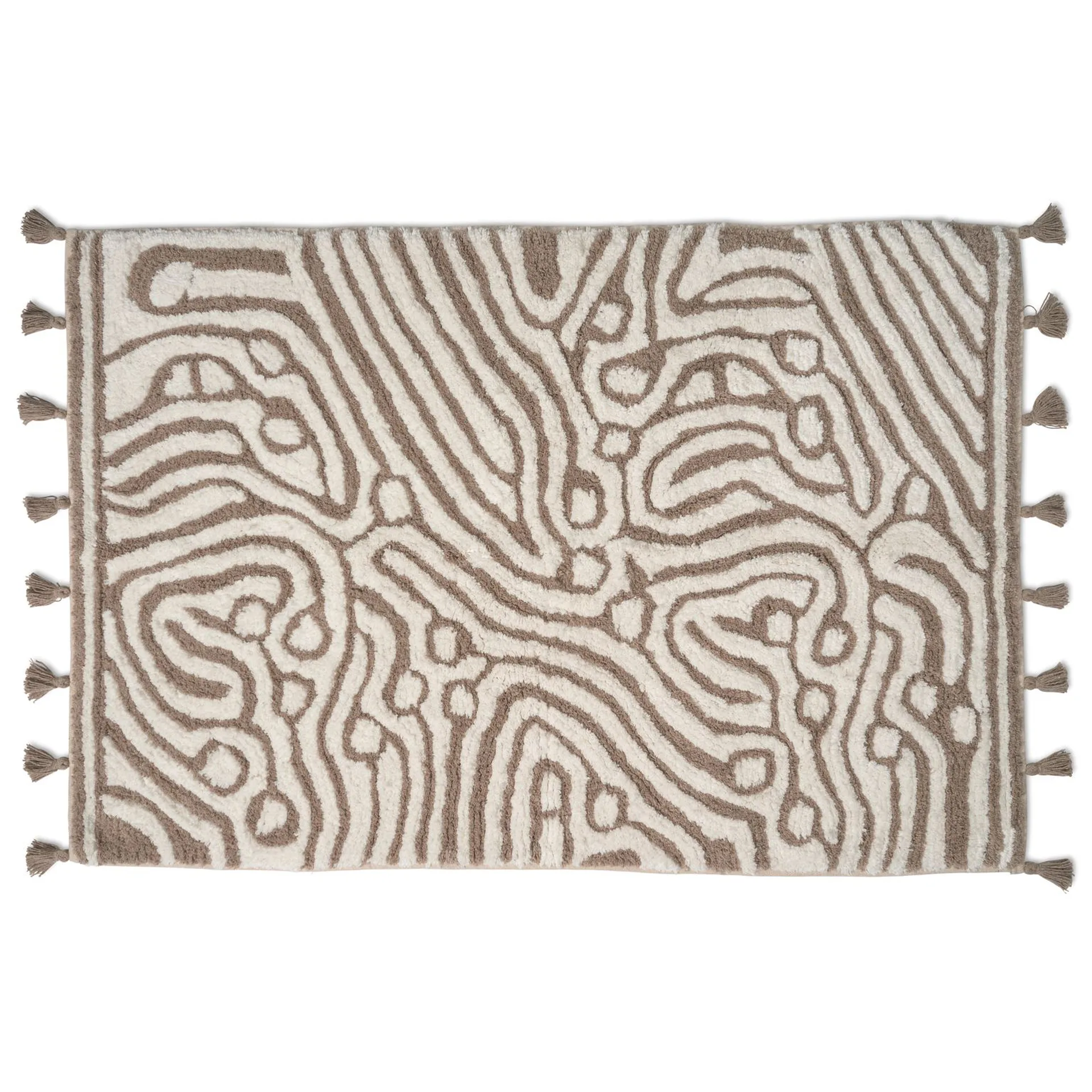 Maze bathroom mat 60x90 cm, Simply taupe-white Classic Collection