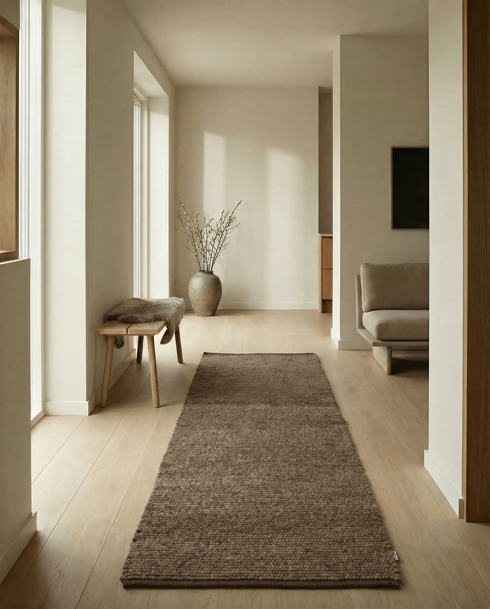 Merino Hallway runner, Brown, 80x300 cm Classic Collection