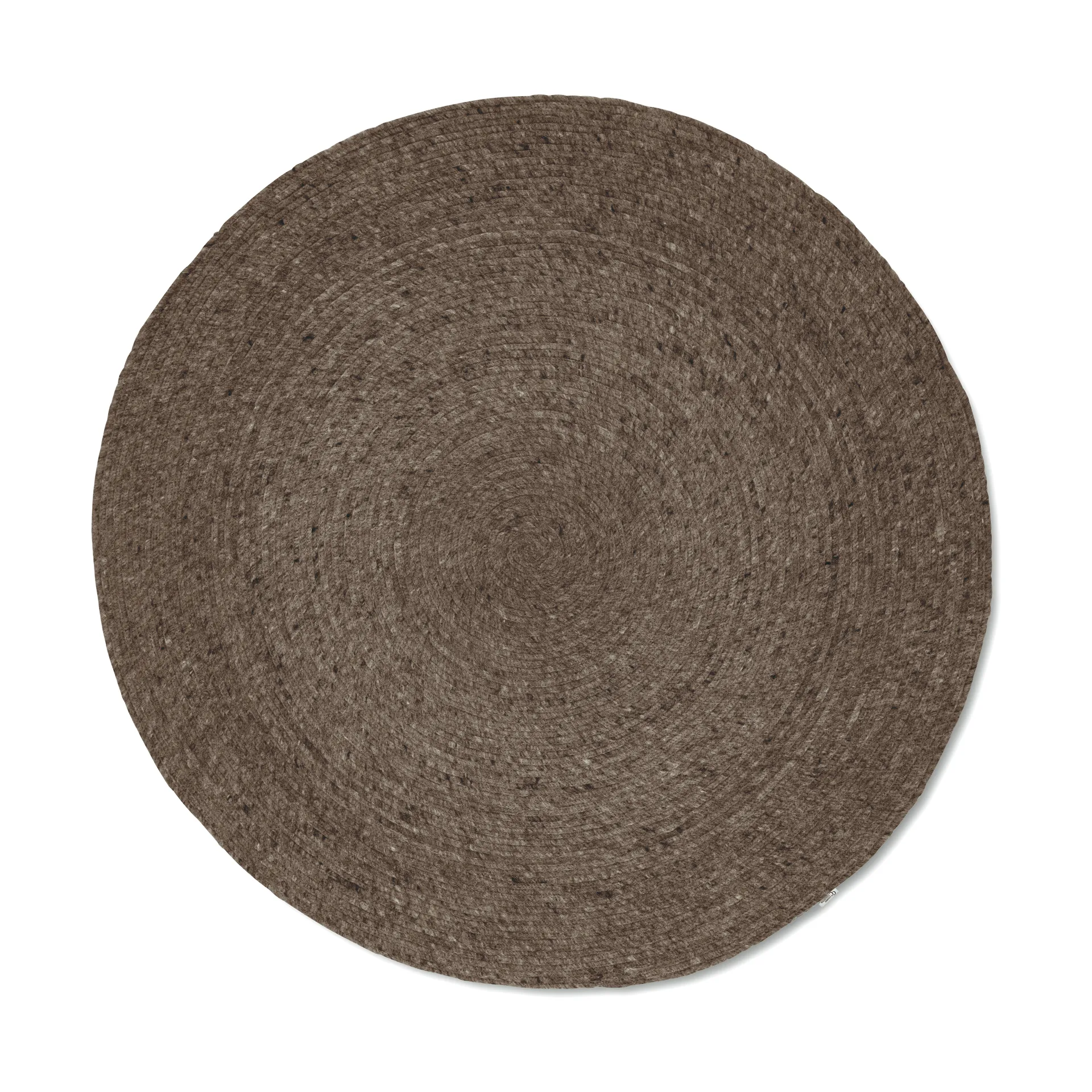 Merino wool rug round Ø240 cm, Brown Classic Collection