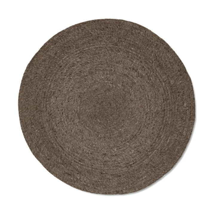 Merino wool rug round Ø240 cm - Brown - Classic Collection