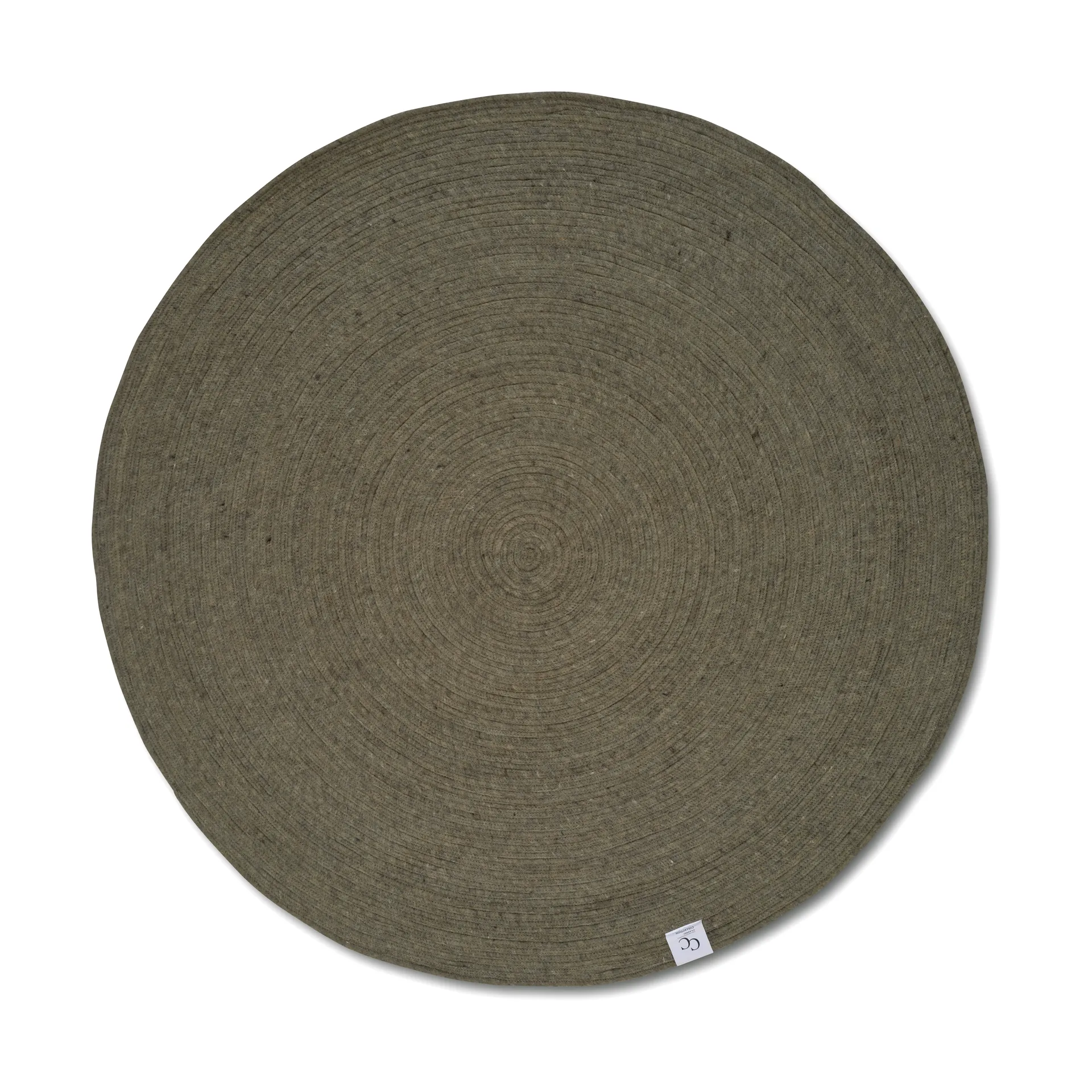 Merino wool rug round Ø240 cm, Dark green Classic Collection