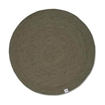 Merino wool rug round Ø240 cm - Dark green - Classic Collection
