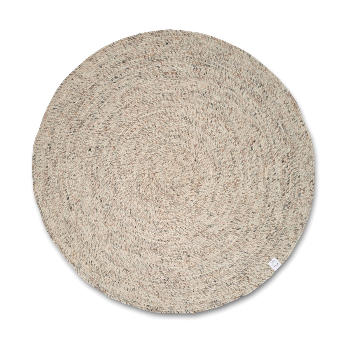 Classic Collection Merino wool rug round Ø240 cm Natural beige