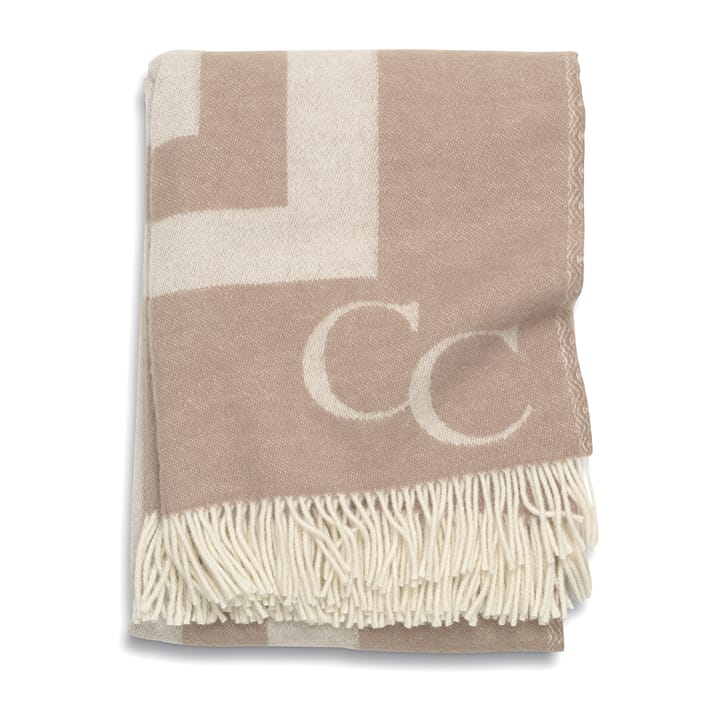 Monogram wool throw 130x200 cm - beige - Classic Collection