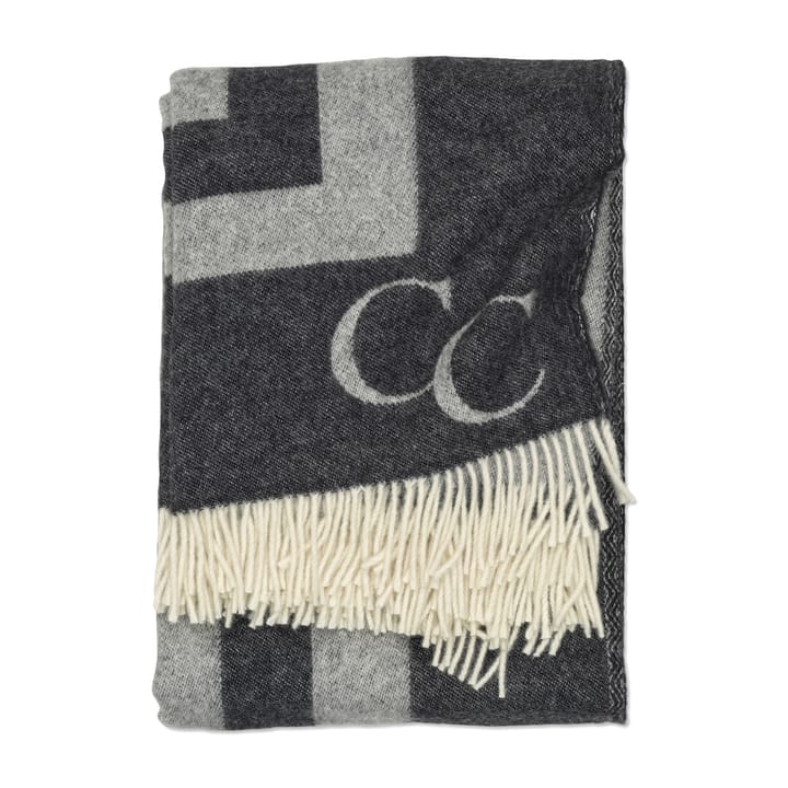 Monogram wool throw 130x200 cm - black - Classic Collection