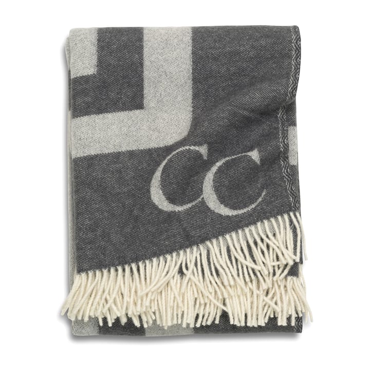 Monogram wool throw 130x200 cm - iron gate - Classic Collection