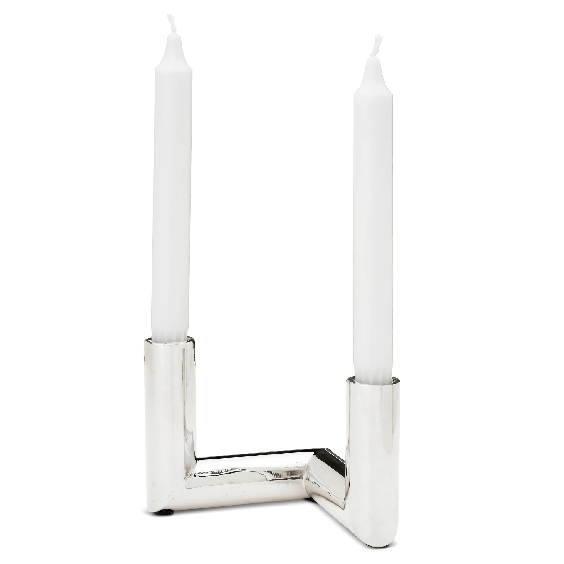 Pipe candle sticks 11 cm, Nickel-plated brass Classic Collection