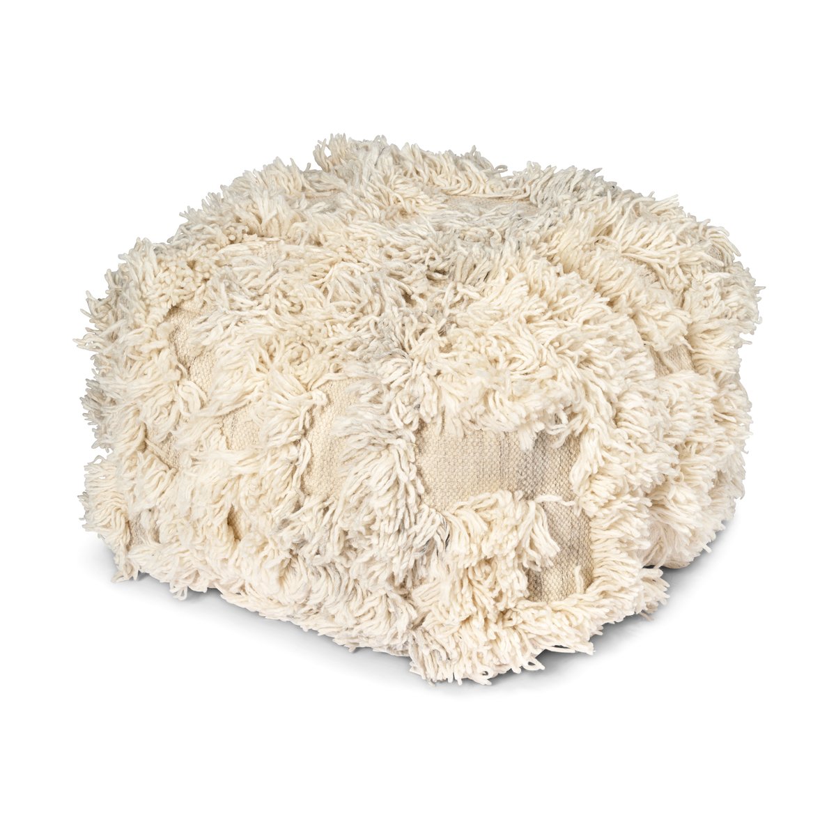 Classic Collection Pouf Rio 55x55 cm Ivory-melange | Scandinavian Design | Sitting poufs | White