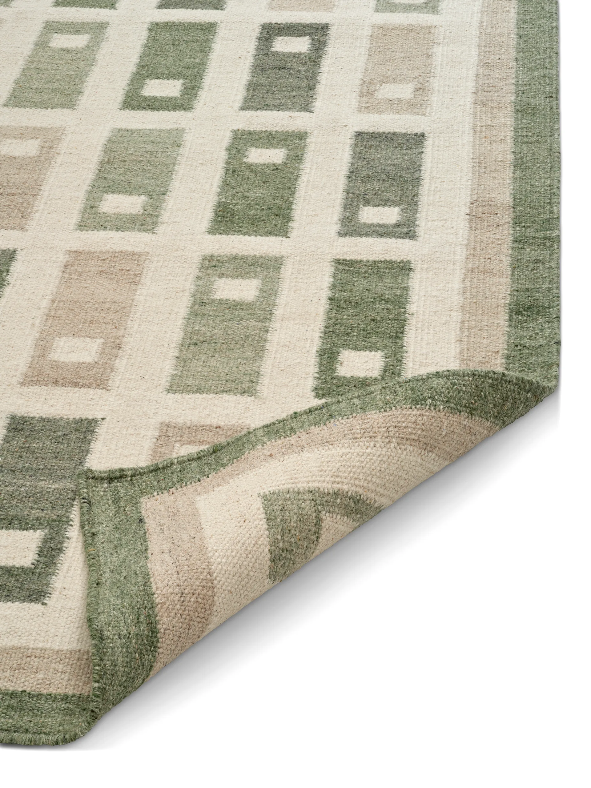 Röllakan Fyrbo rug, Green, 250x350 cm Classic Collection