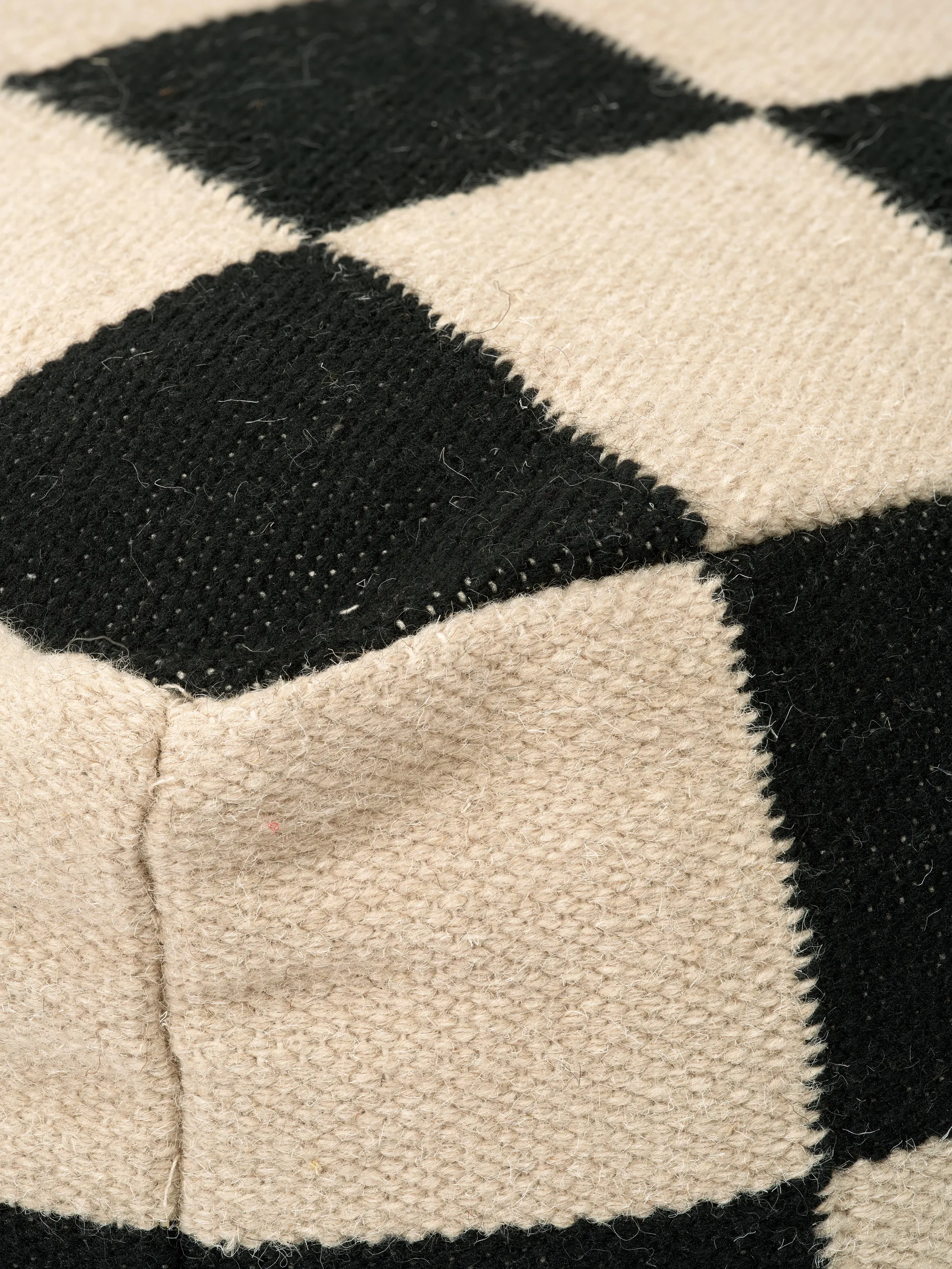 Square pouf 50x50 cm, Black-natural Classic Collection