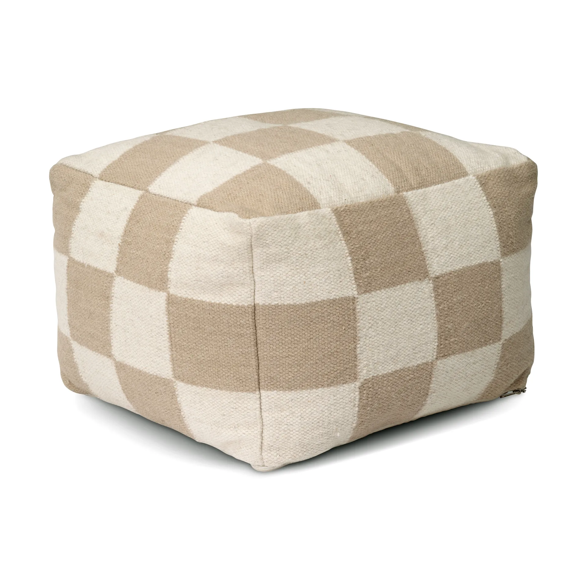 Square pouf 50x50 cm, White-natural Classic Collection