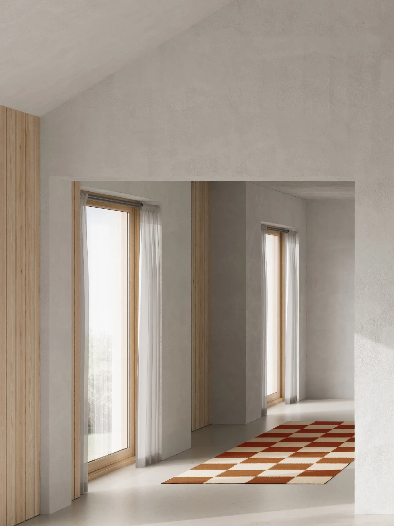 Square runner rug, Brown-natural, 80x200 cm Classic Collection