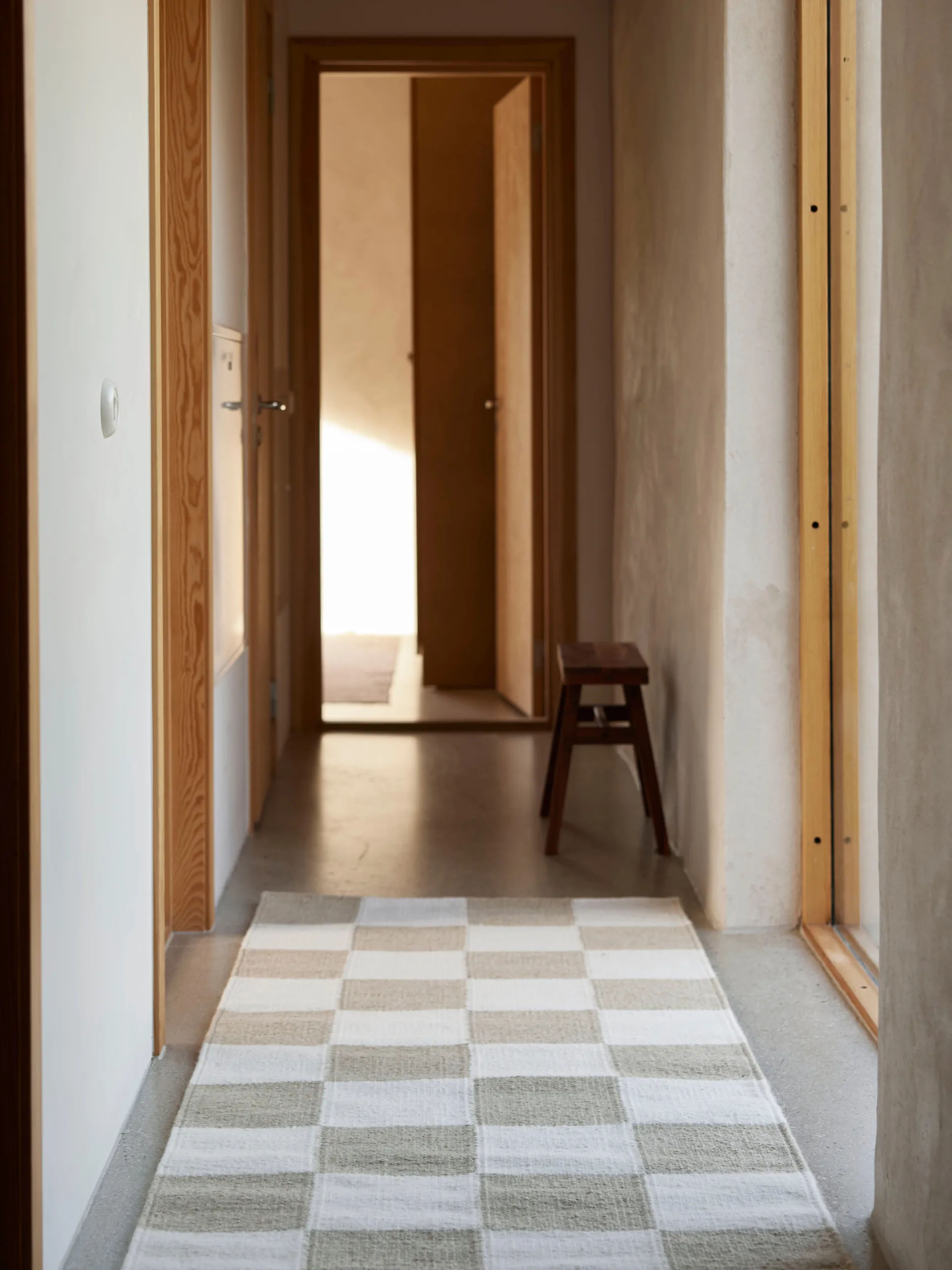 Square runner rug, White-natural, 80x200 cm Classic Collection