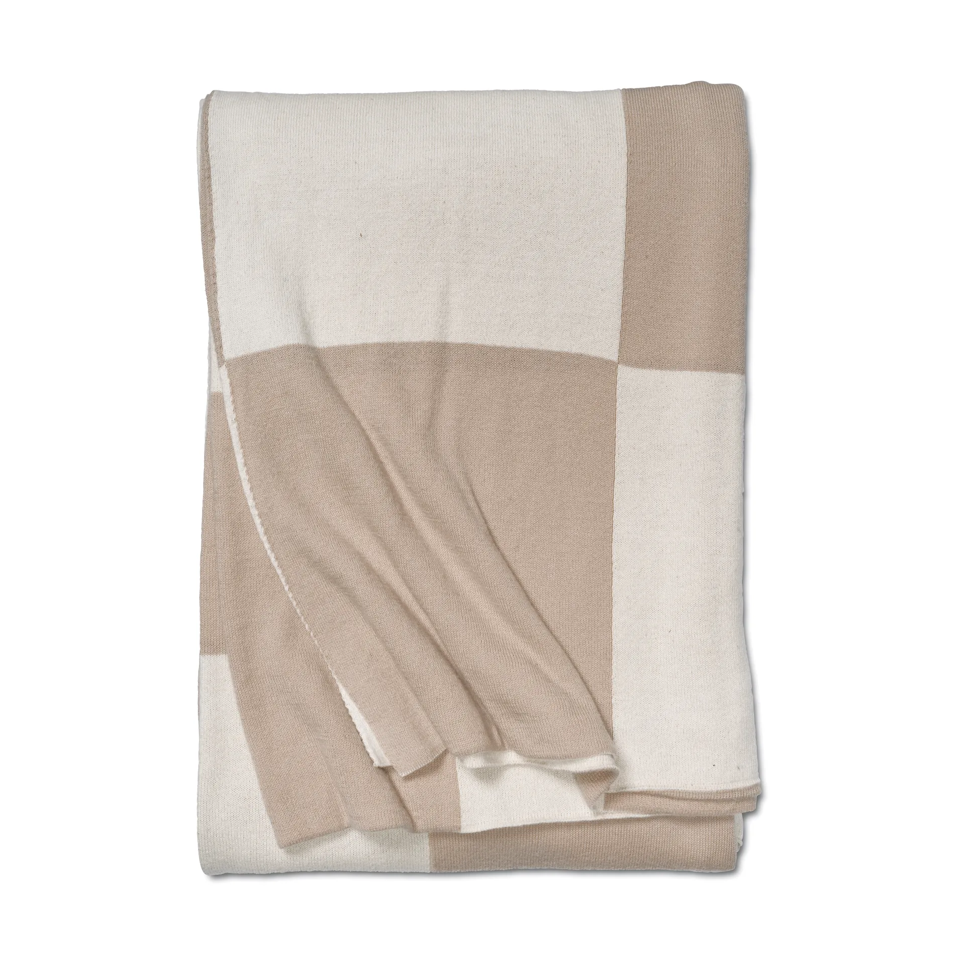 Square throw 130x170 cm, Beige-white Classic Collection
