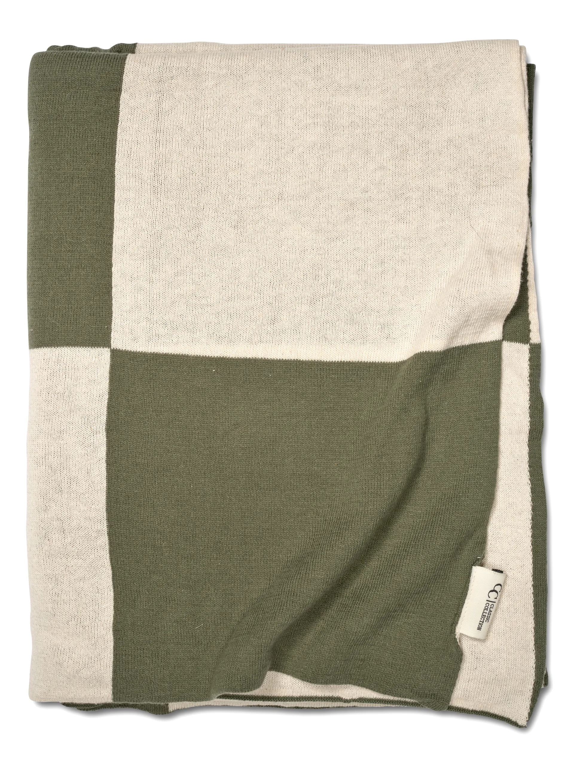 Square throw 130x170 cm, Green Classic Collection