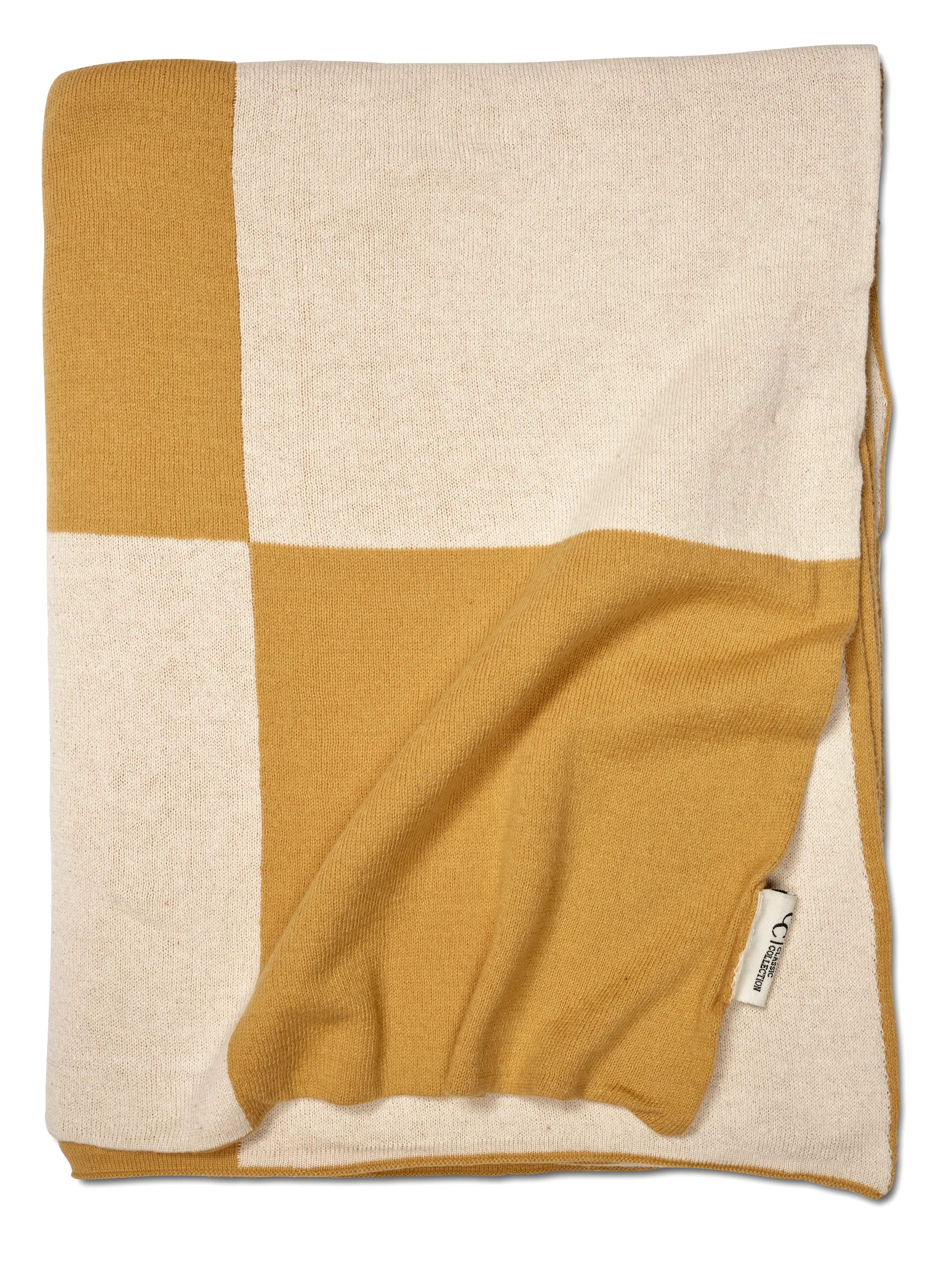 Square throw 130x170 cm, Yellow Classic Collection