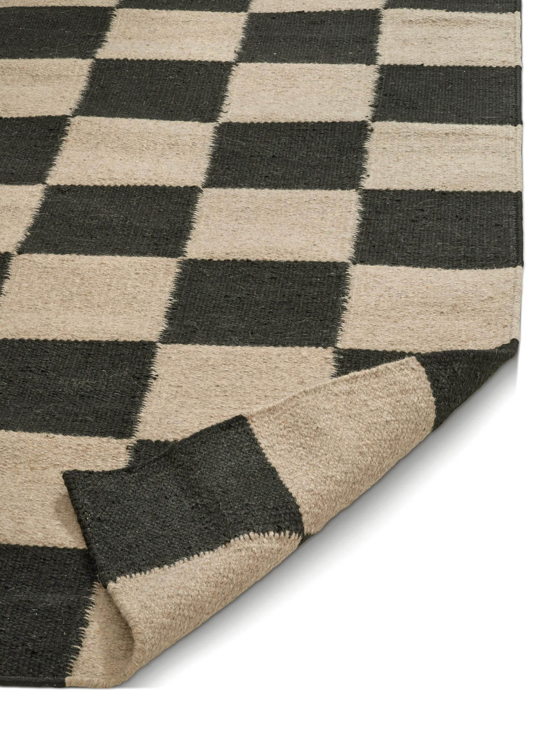 Squares rug, Black-natural, 300x400 cm Classic Collection