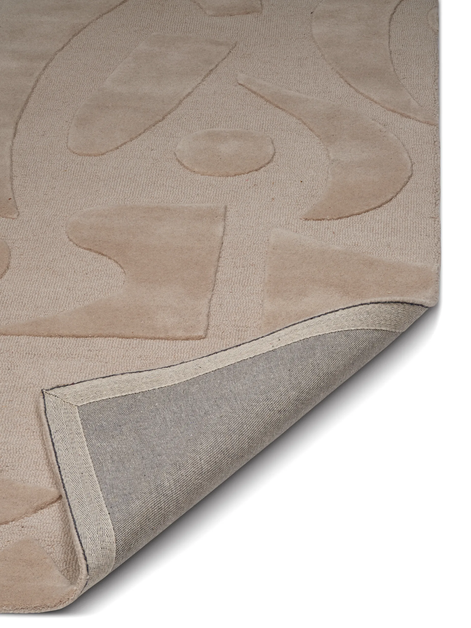 Vivid wool rug 200x300 cm, Beige Classic Collection