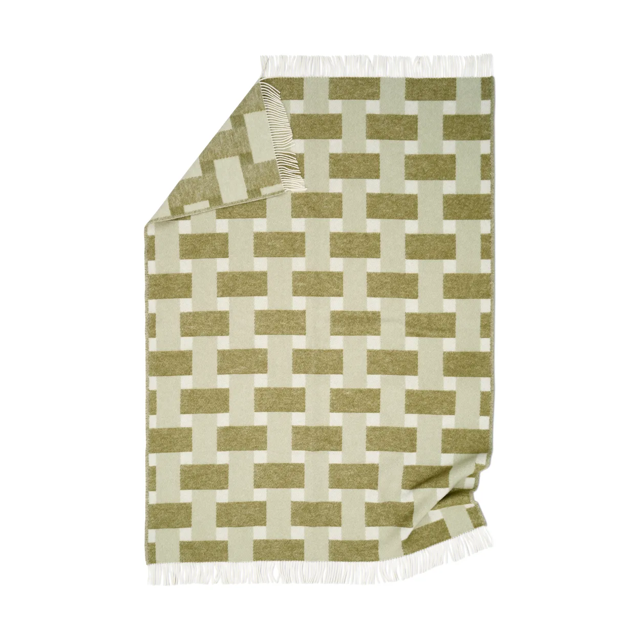 Classic Collection Weave throw 130x180 cm Green | Scandinavian Design | Wool blankets & throws | Green