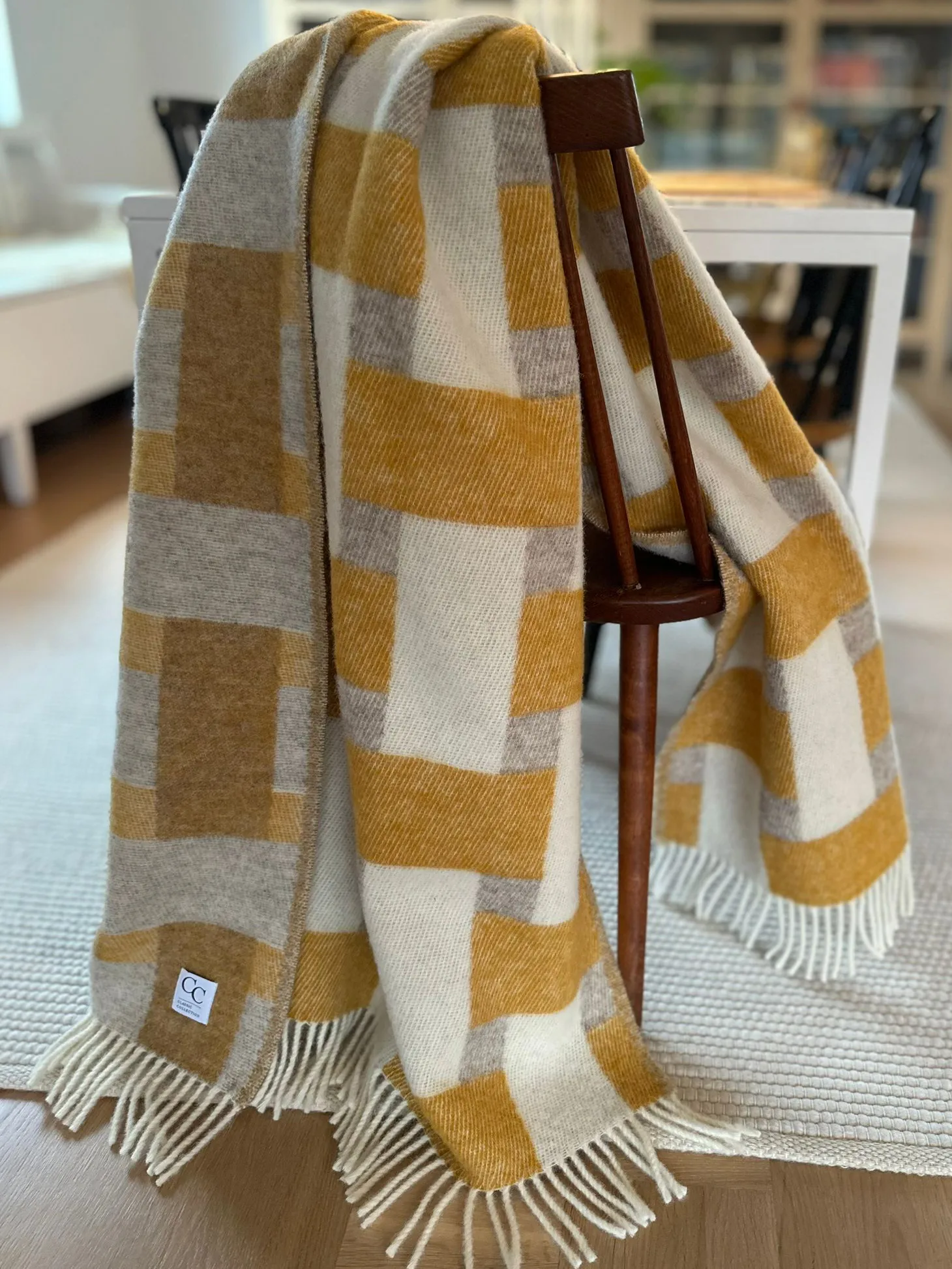 Weave throw 130x180 cm, Yellow Classic Collection