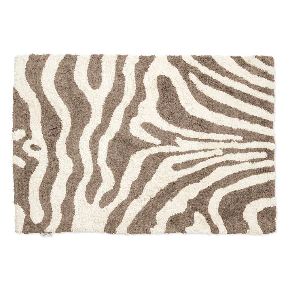 Zebra bathroom mat 60x90 cm, simply taupe-white Classic Collection