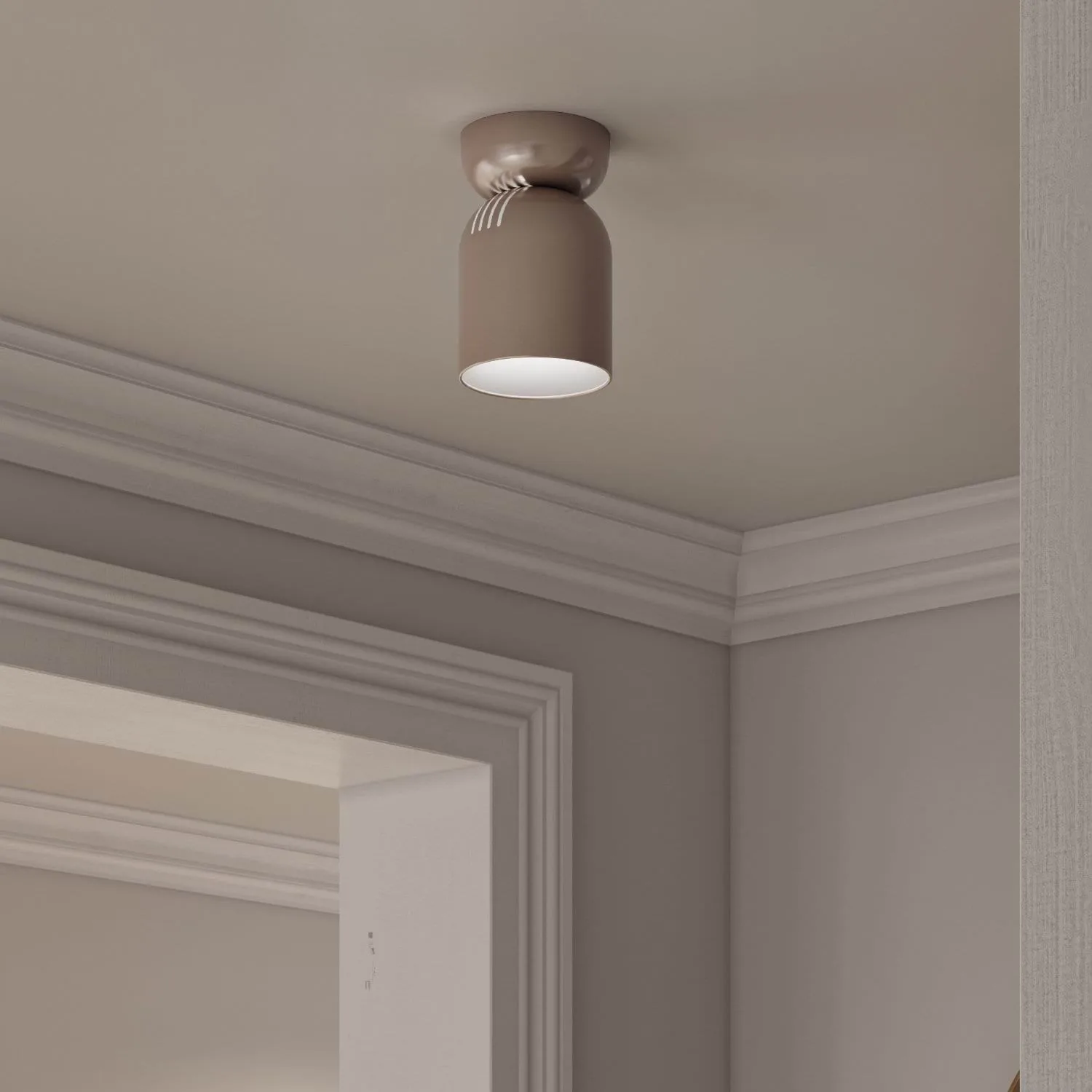 Lennon ceiling spotlight, Beige, Ø12.5x19.5 cm CO Bankeryd