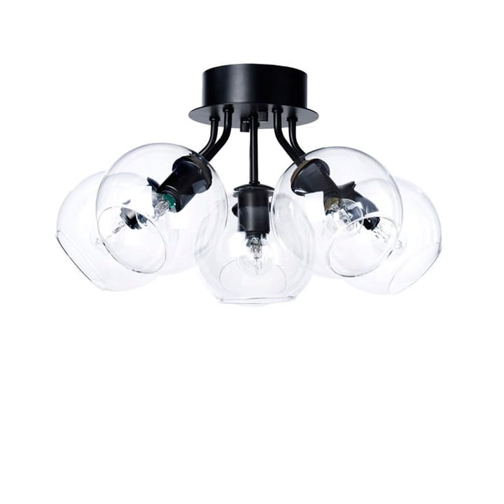 Tage ceiling lamp - black-clear glass - CO Bankeryd
