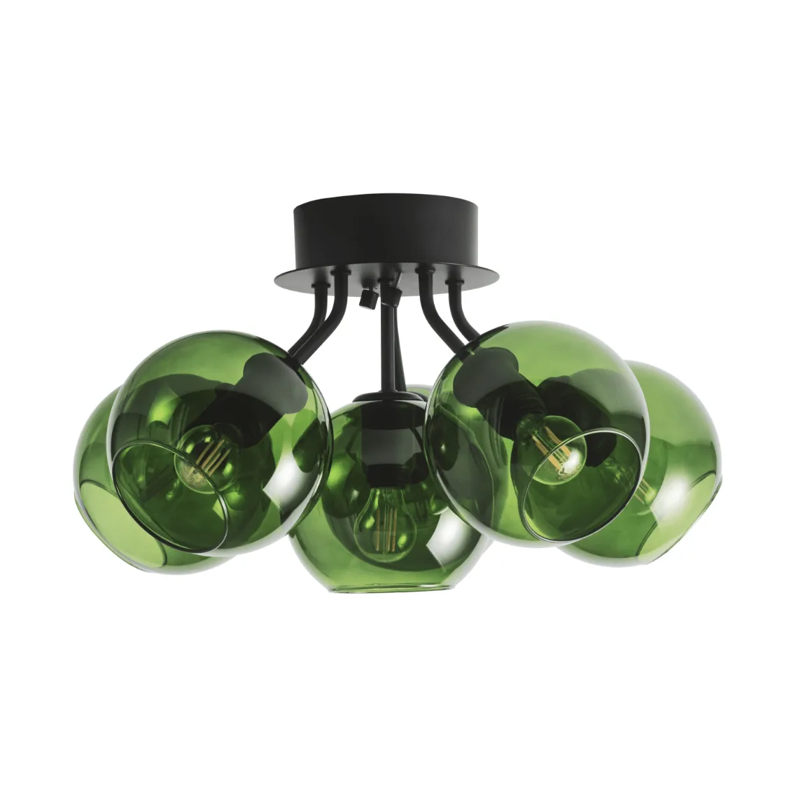 Tage ceiling lamp, Black, green glass CO Bankeryd