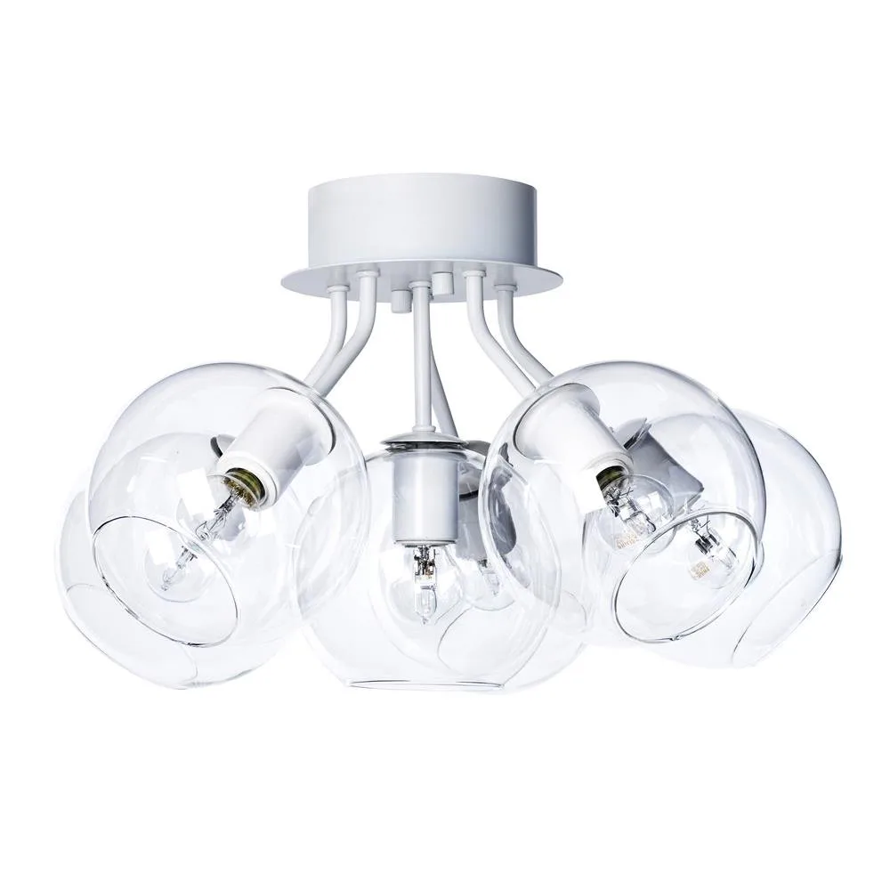 Tage ceiling lamp, white-clear glass CO Bankeryd