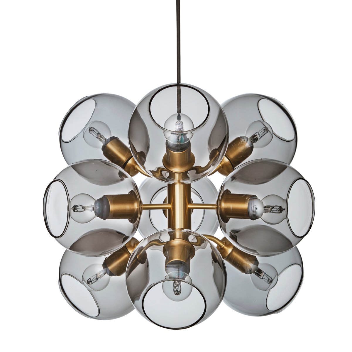 CO Bankeryd Tage pendant brass- coloured glass | Scandinavian Design | Pendant lamps | Grey