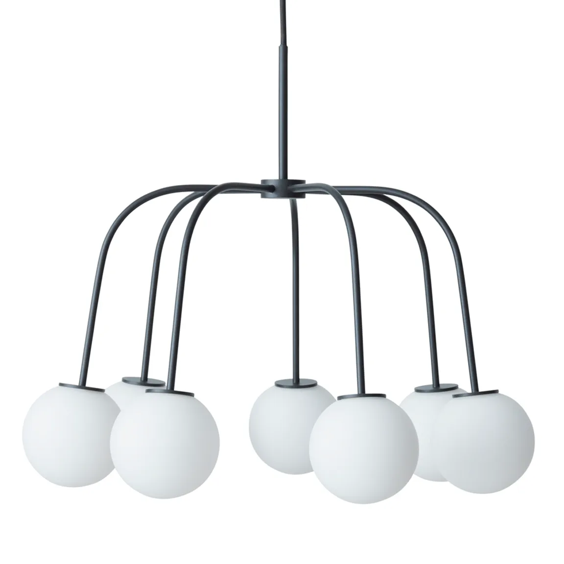 Waterfall ceiling lamp, black-opal glass CO Bankeryd