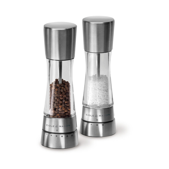 Cole & Mason Derwent salt and pepper grinder set 19 cm Silver