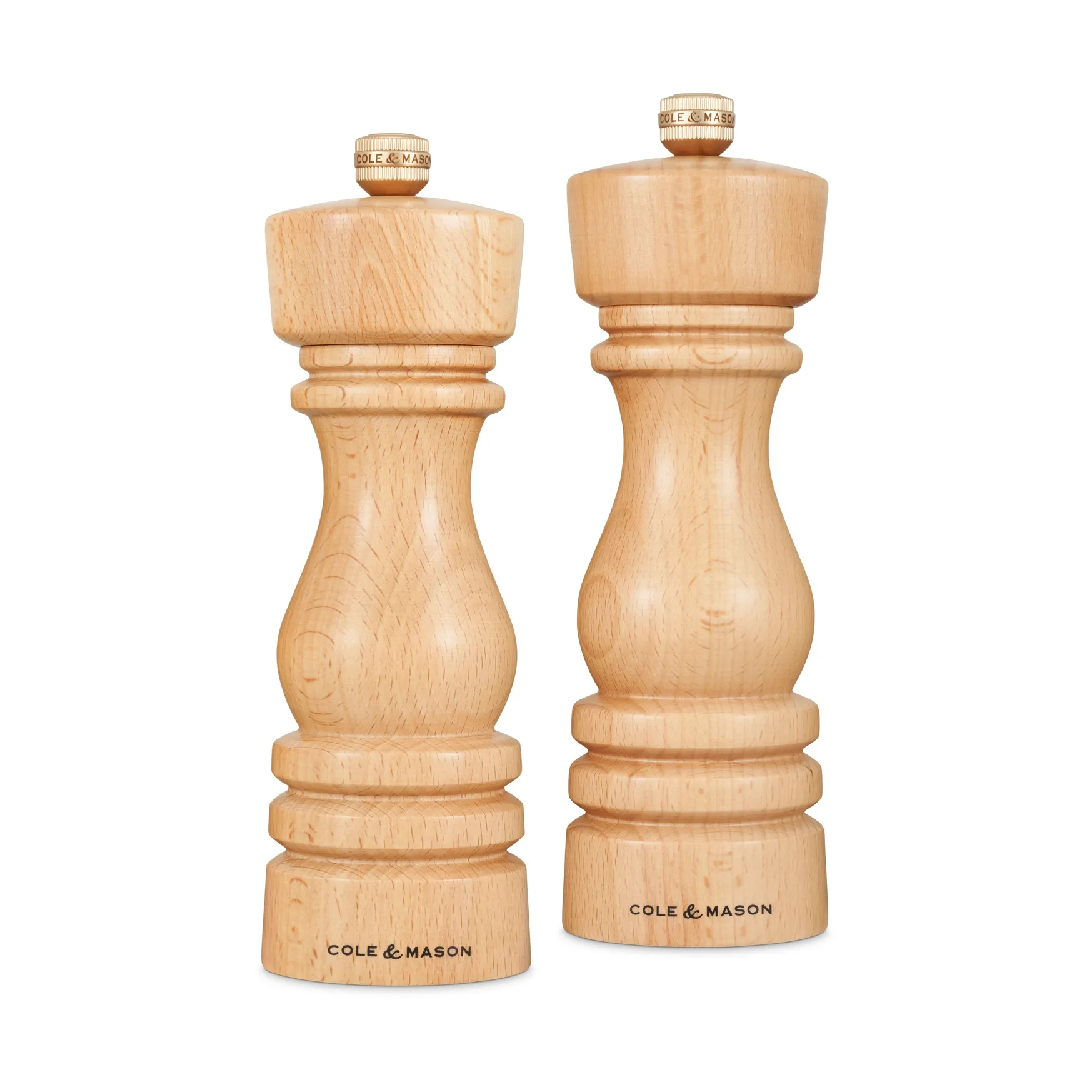 London Salt and Pepper Mill Set 13 cm, Natural Cole & Mason