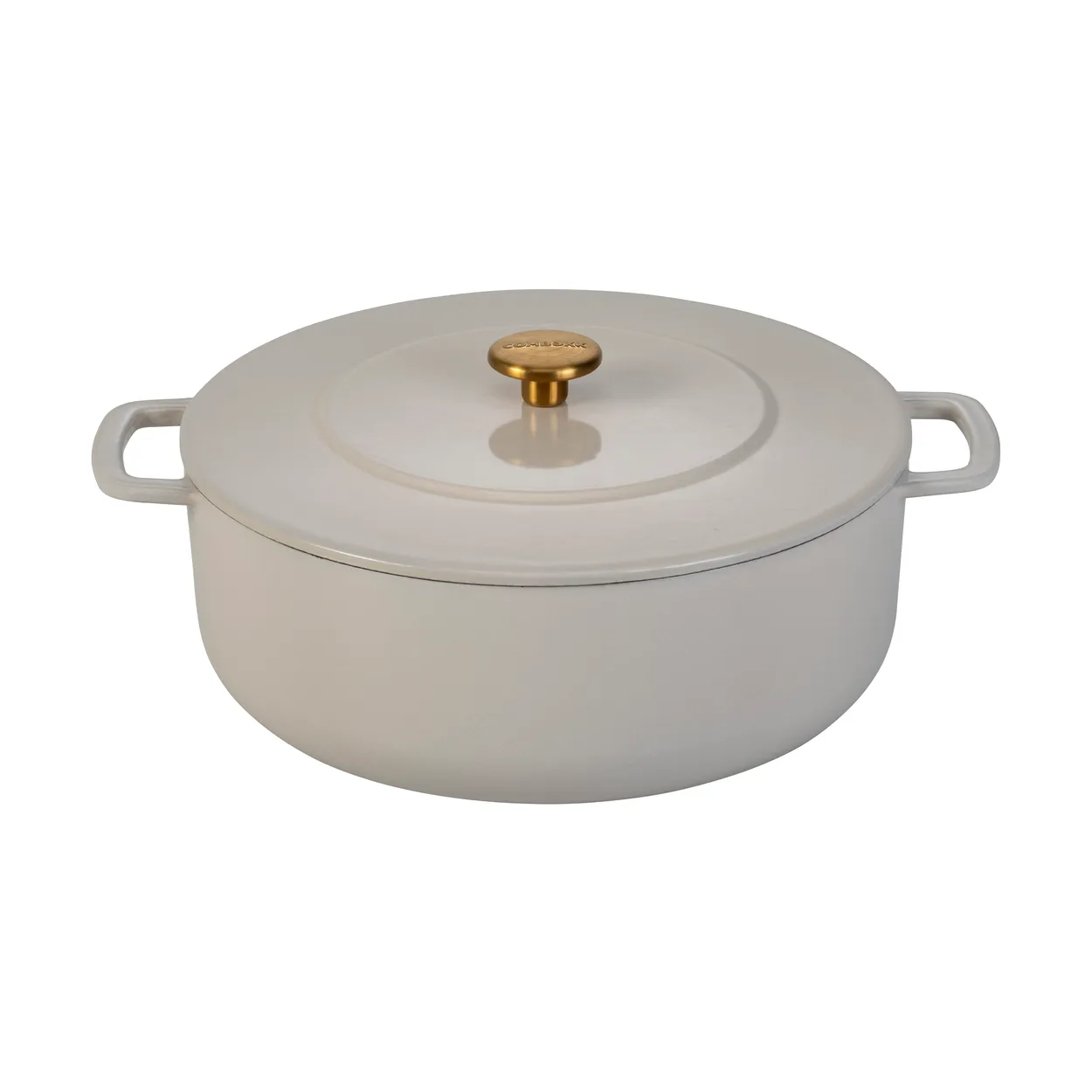 Combekk Enameled cast iron casserole o24 cm Sand-gold knob