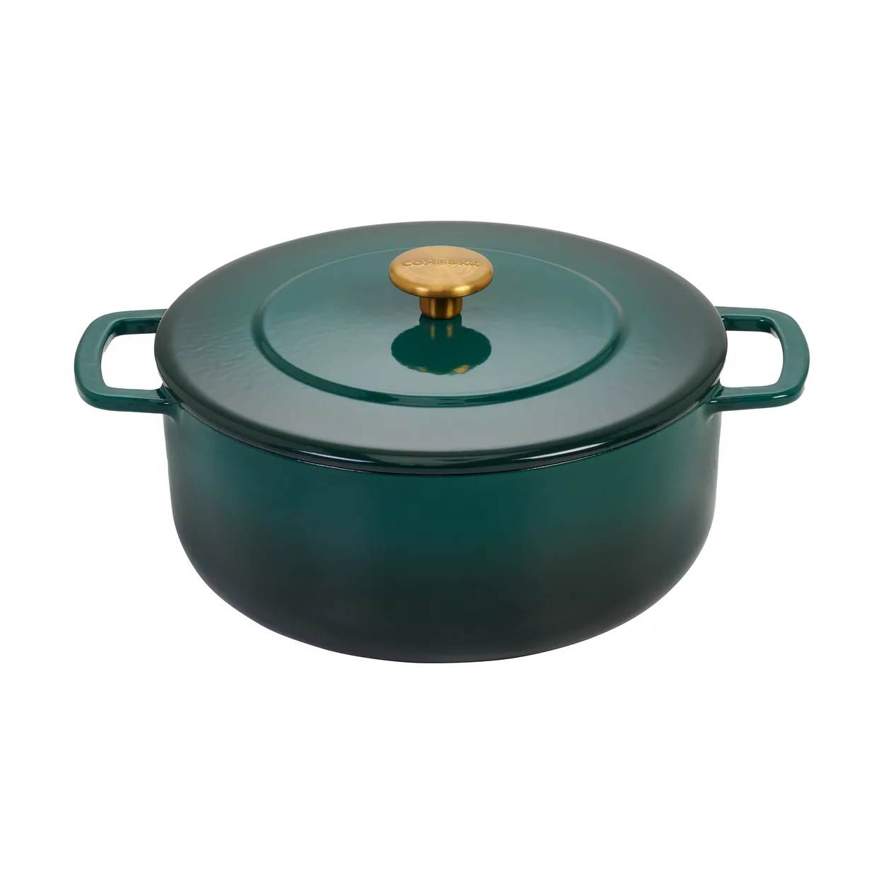 Combekk Enameled cast iron casserole o28 cm Holly Green-gold knob