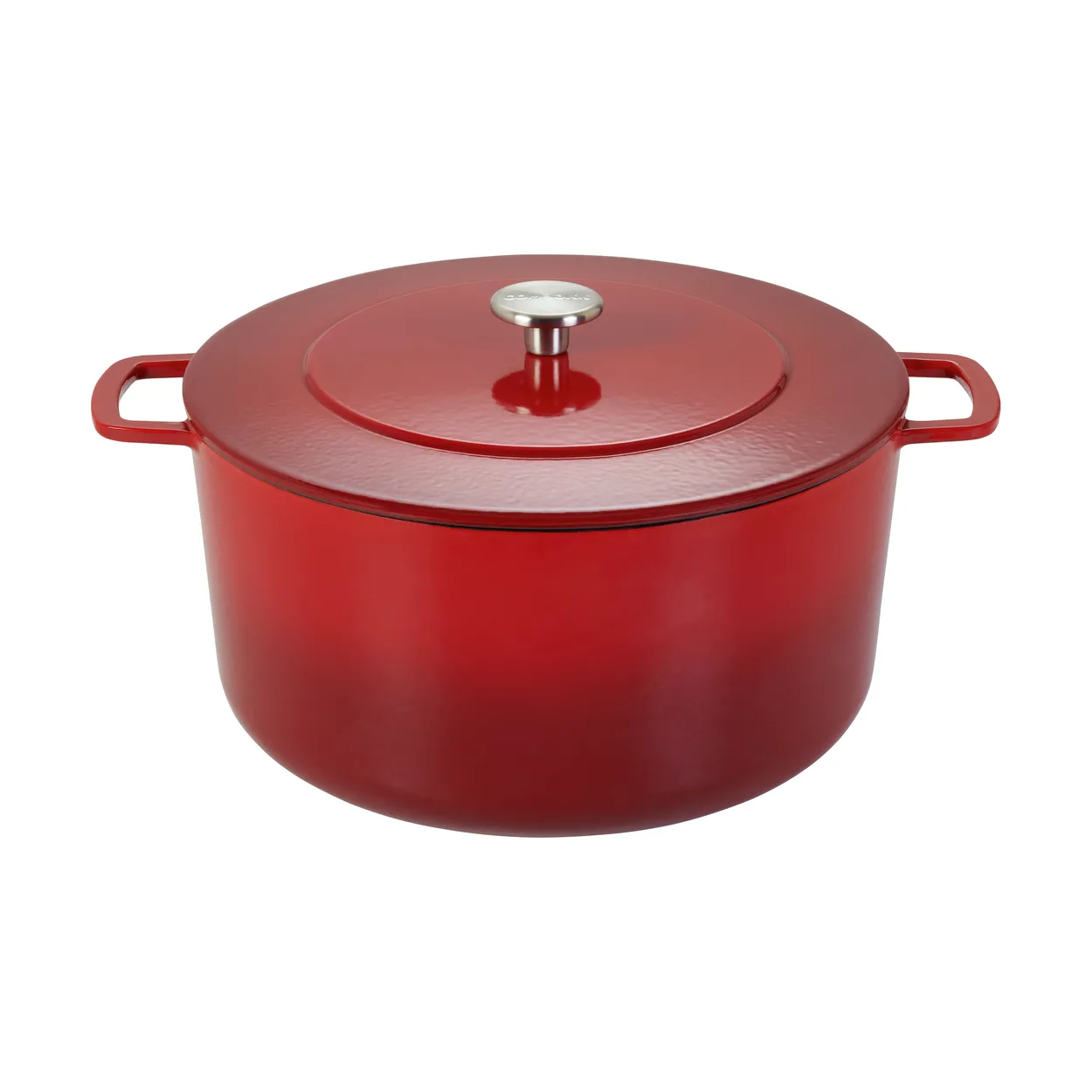 Combekk Enameled cast iron pot o32 cm Cherry-silver knob