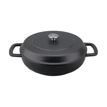 Combekk Enameled cast iron sauté pan Ø28 cm - Black-silver knob - Combekk