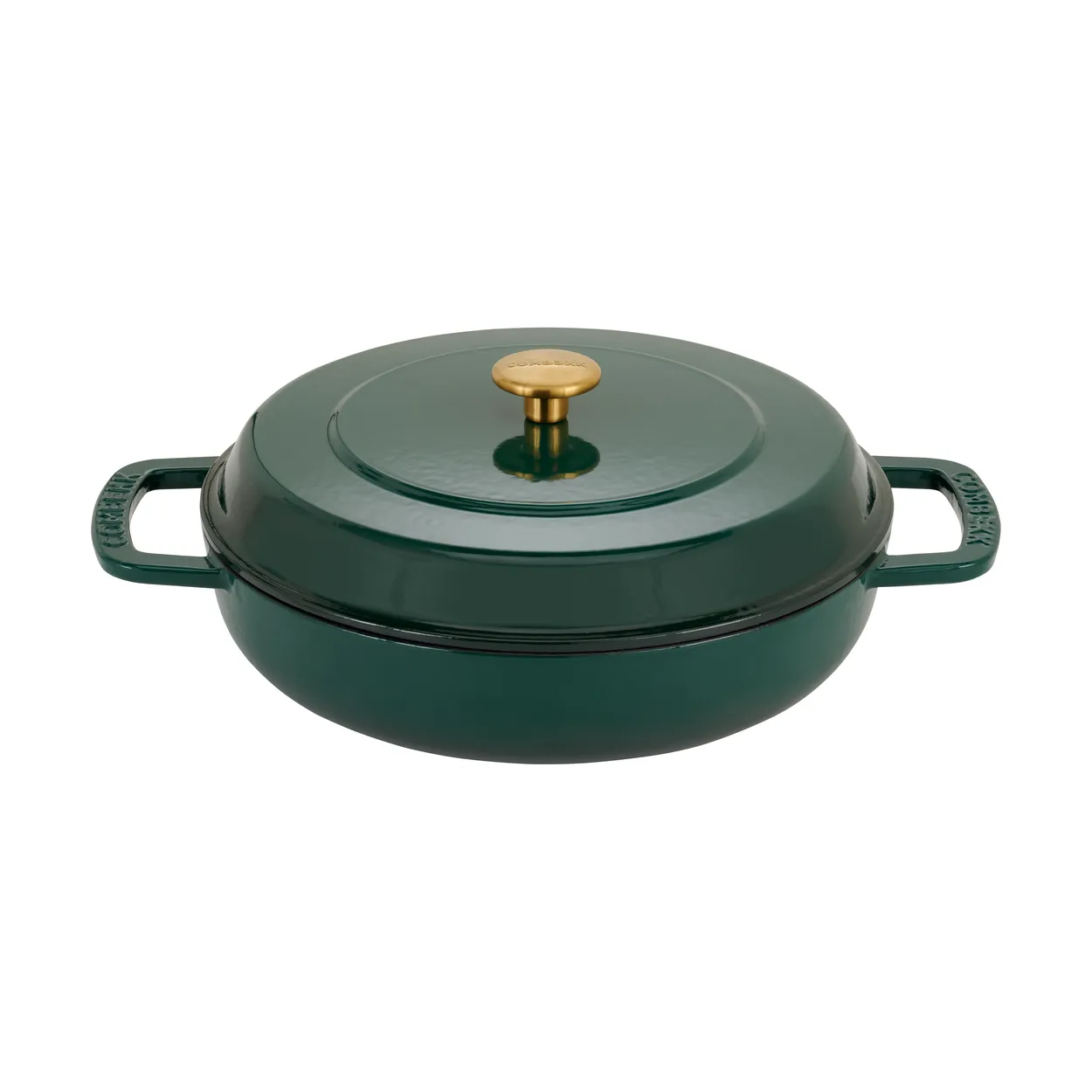 Combekk Enameled cast iron sauté pan o28 cm Holly Green-gold knob