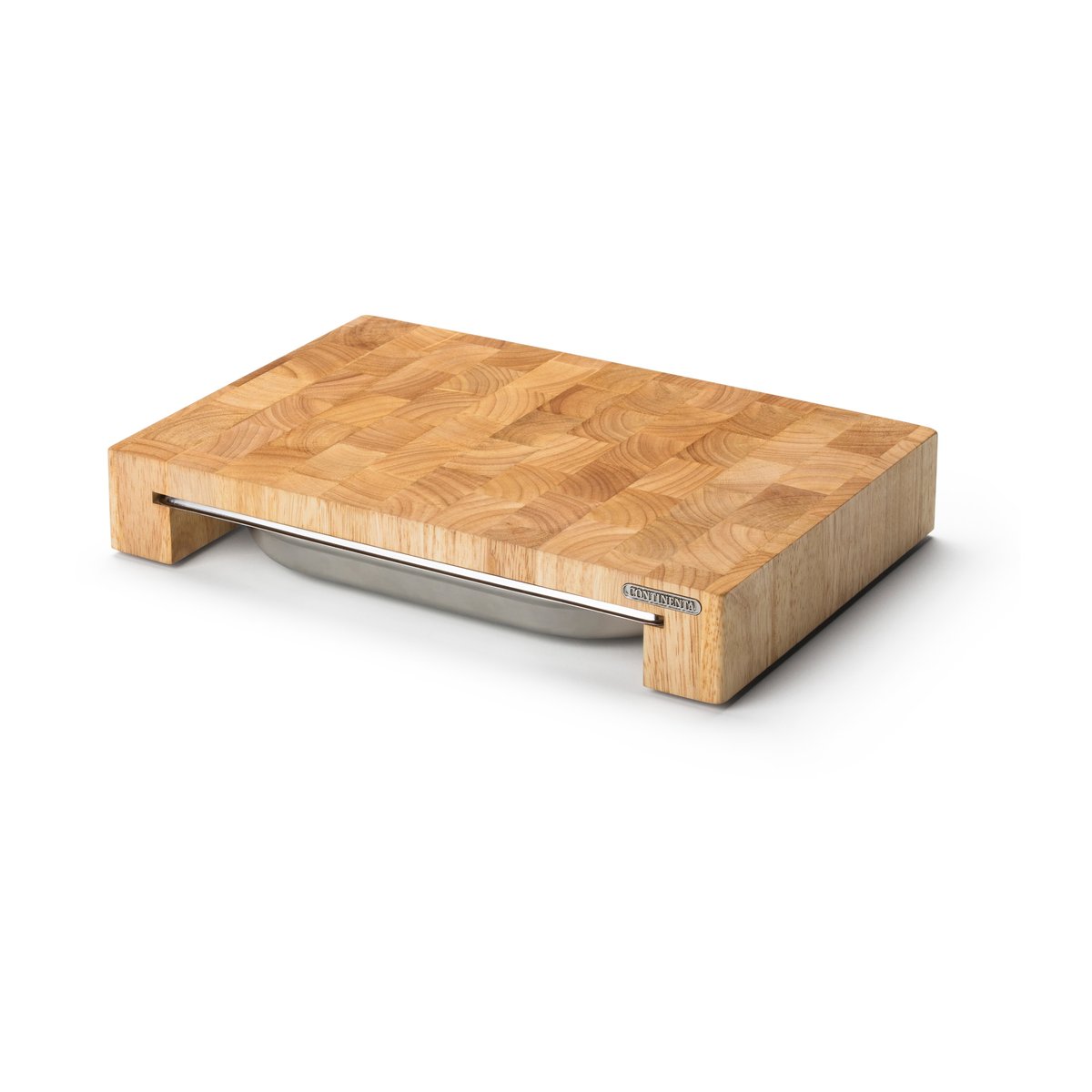 Continenta Cutting board rubber tree with 1 tray 27x39 cm