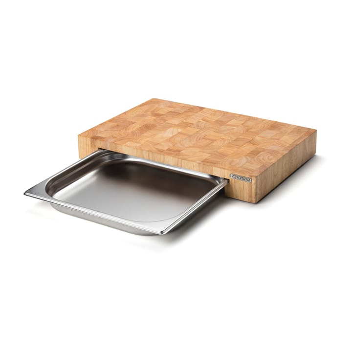 Cutting board rubber tree with 1 tray - 32x48 cm - Continenta