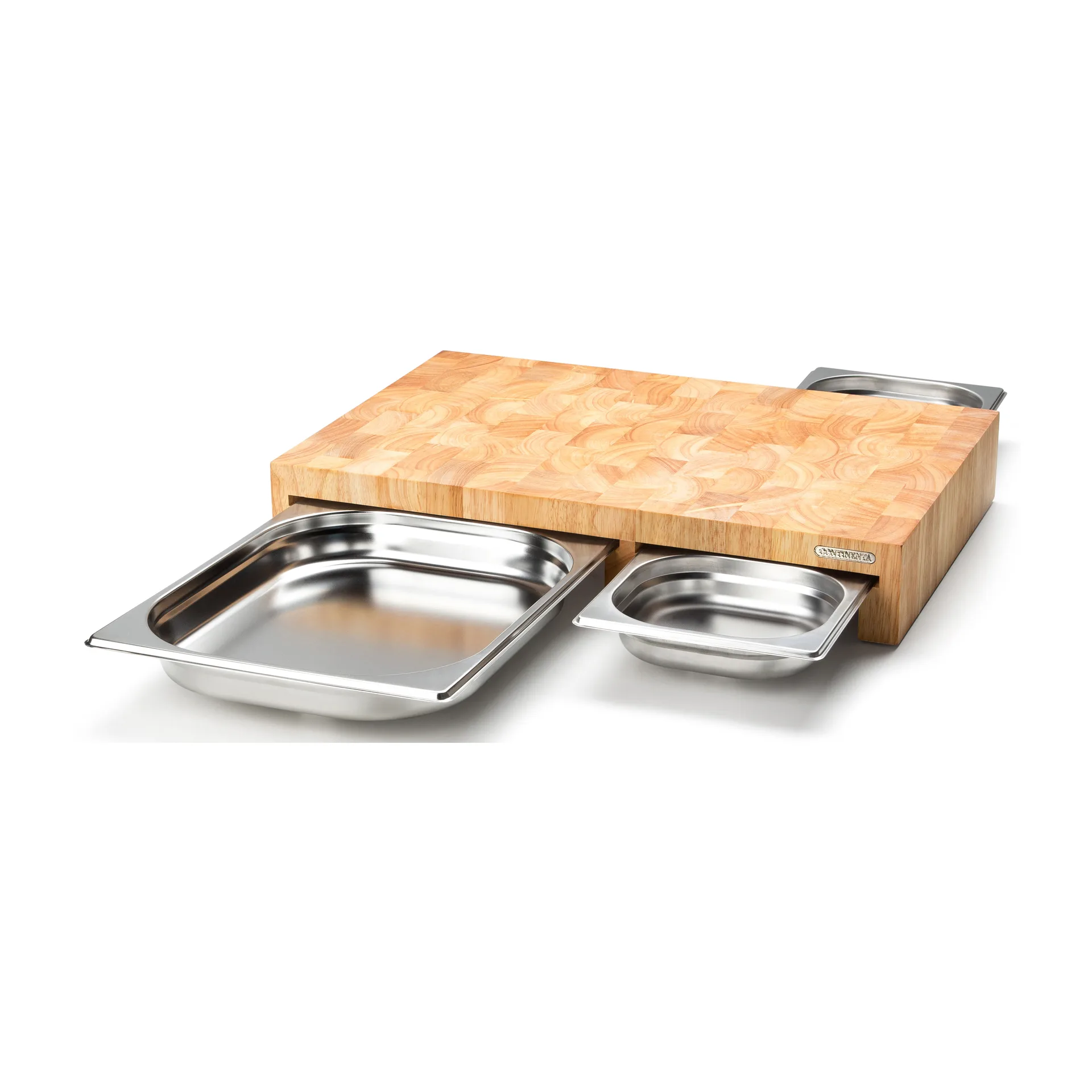 Cutting board rubber tree with 3 trays, 32x48 cm Continenta
