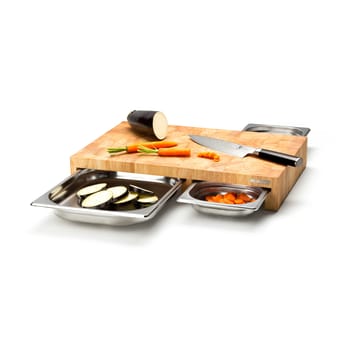 Cutting board rubber tree with 3 trays - 32x48 cm - Continenta