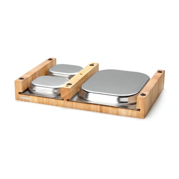 Cutting board rubber tree with 3 trays - 32x48 cm - Continenta