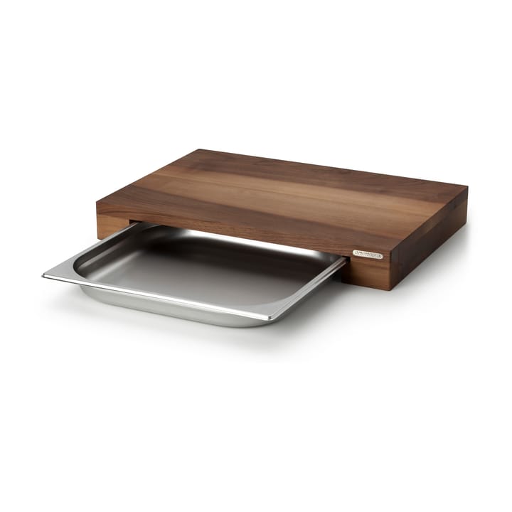 Cutting board walnut with 1 tray - 27x39 cm - Continenta