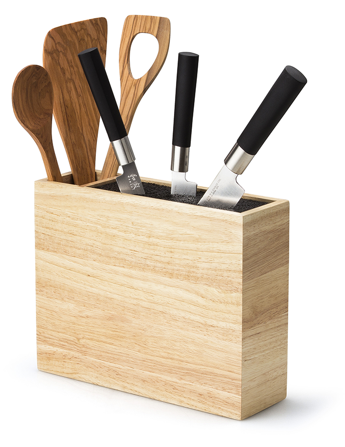 Continenta Knife Holder Box with Utensil Compartment 21x9 cm