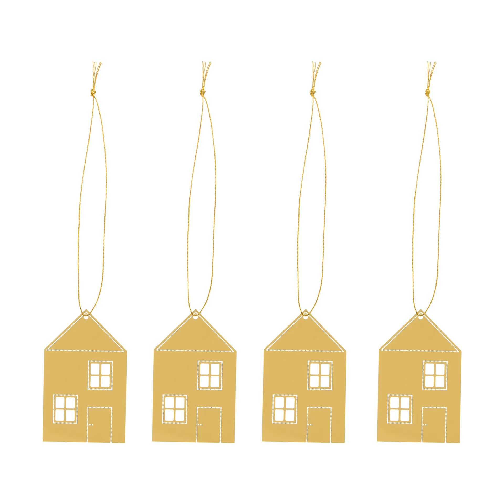 Christmas deco Town house 6 cm, Brass Cooee Design