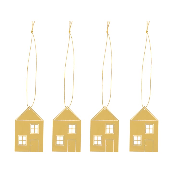 Christmas deco Town house 6 cm - Brass - Cooee Design