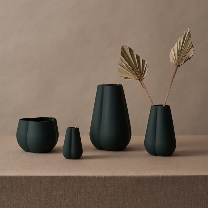 Clover vase 11 cm, dark green Cooee Design